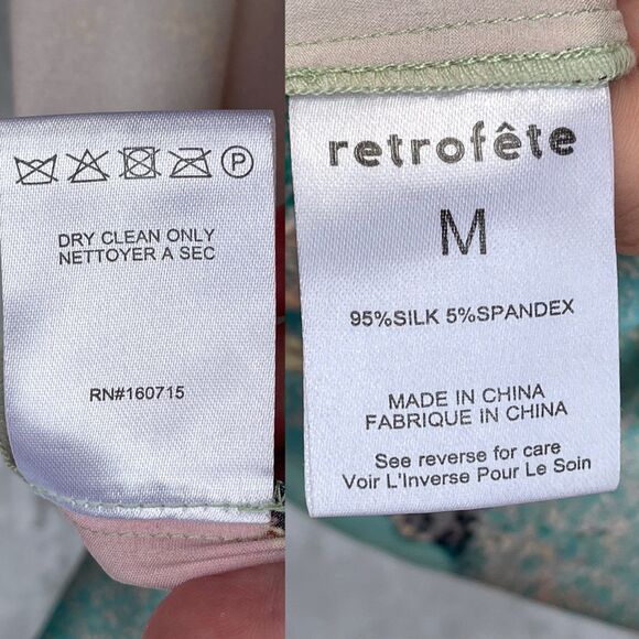 retrofete Marlene Dress in Watercolor Marble silk size medium - Picture 13 of 13